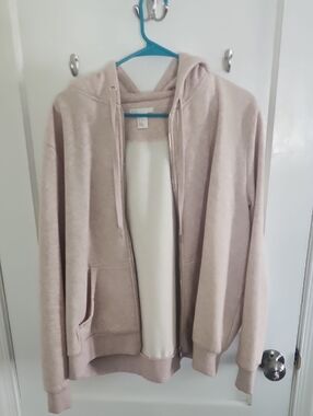 Beige H&M Zip-Up Hoodie
